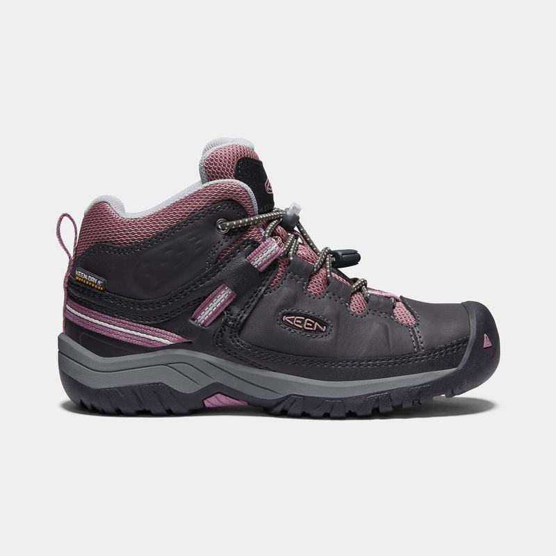 Keen Targhee Waterproof - Çocuk Trekking Bot - Siyah/Mor - Turkey (948671TJY)